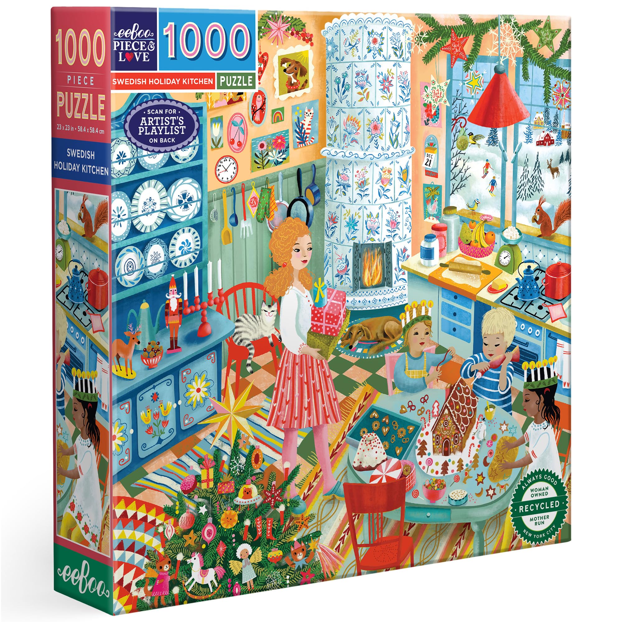 Amazon.com: eeBoo 1000 Piece Puzzle - Swedish Holiday Kitchen